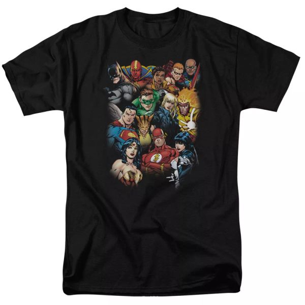 

justice league of america the league's all here t-shirt dc comics sizes s-3x new, White;black