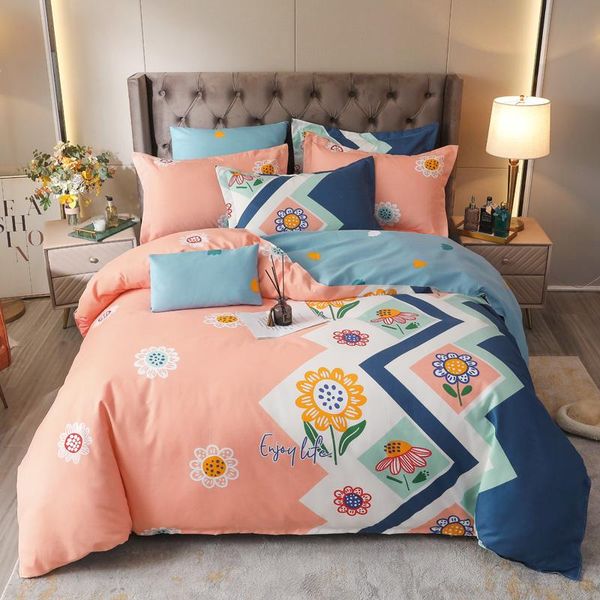 

bedding sets 4pcs set of bed linen nordic style plant cashmere light luxury twin size with flower women home