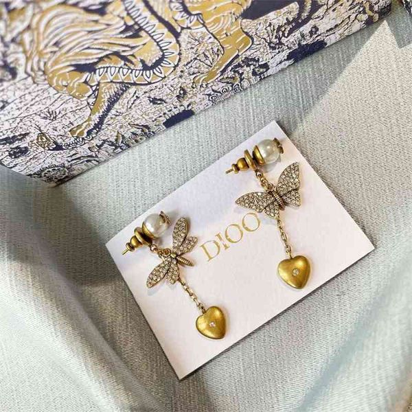

70% off outlet online earrings / 2021 new bee butterfly asymmetric earrings, Black