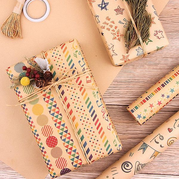 

other arts and crafts christmas gift wrapping paper retro kraft set