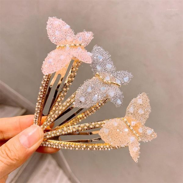 

women crystal barrettes butterfly hairpins hair clips fashion korean lady girl head wear accessories wholesale gifts party1