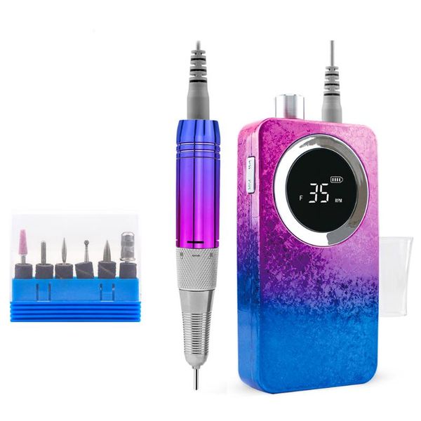 

nail drill & accessories 2021 gradient color electric machine set grinding equipment mill for manicure pedicure strong polishing tool