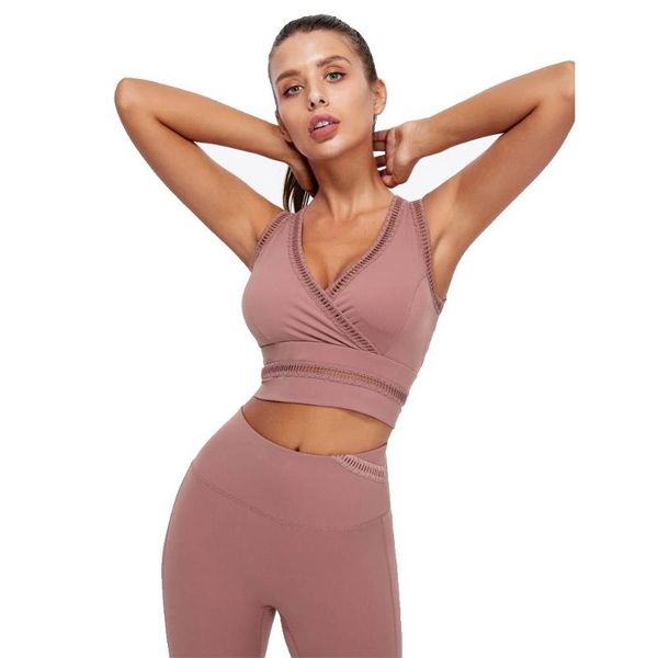 

yoga outfit gym seamless tank stretch summer push up bralette comfort bra high-intensity -proof running crop