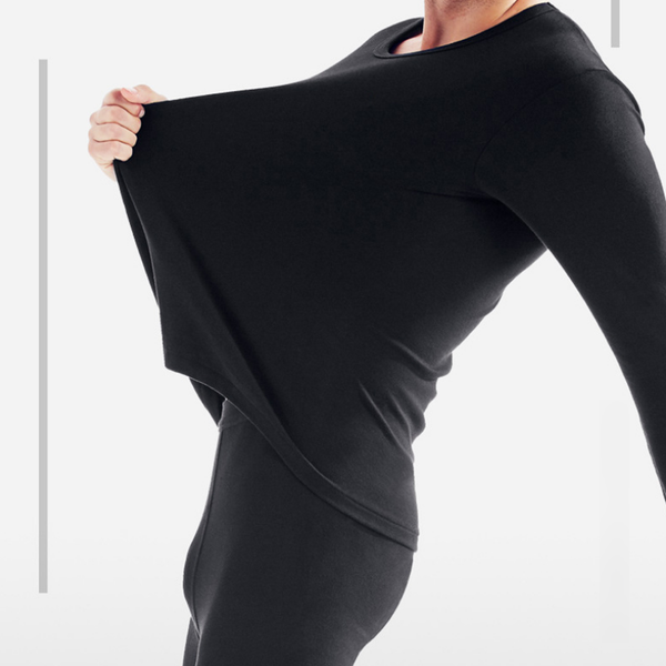 

men's thermal underwear suit cotton youth autumn clothes long pants round neck and winter, Black;white