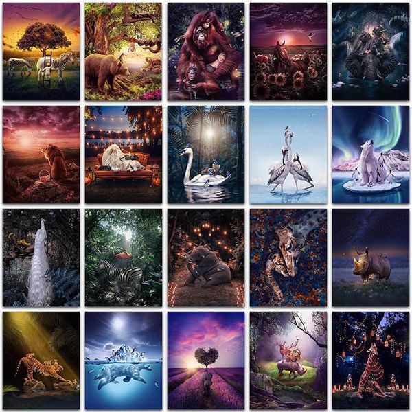 

diamond painting kit paint animals horse cat tiger zebra peacock lion elephant full square&round embroidery mosaic cross stitch