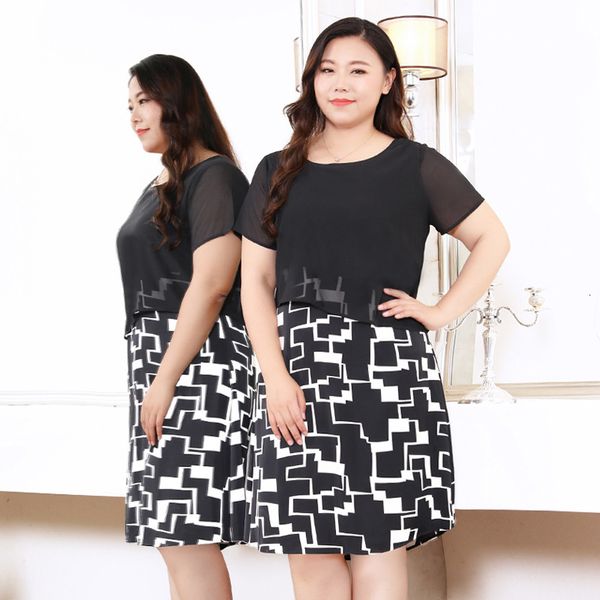 

dress plus size 10xl 8xl 6xl female will see black elegant femme and patchwork clothing fine work wearing es, Black;gray