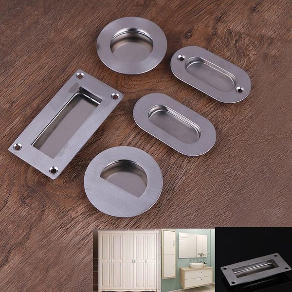

stainless steel flush embed knobs kitchen cabinet cupboard door drawer nightstand hidden handles wardrobe sliding recessed pull & pulls