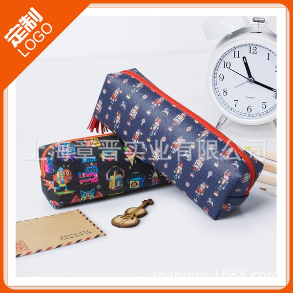 

pencil color printing square student case simple cartoon case