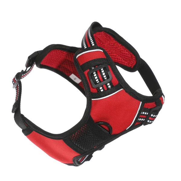 

dog collars & leashes pet harness adjustable nylon no pull vest collar accessories for small medium double reinforcement 4 color