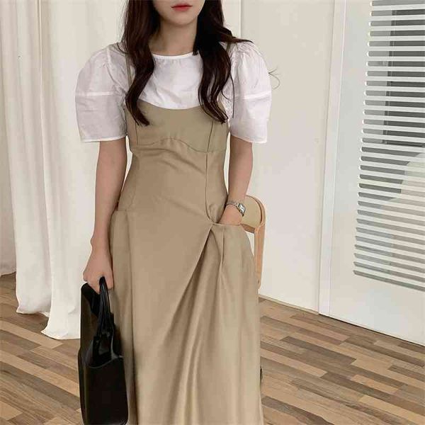 

casual dresses chic white romance elegant ol 2021 summer solid loose shirts + two piece suits sets dosq, Black;gray