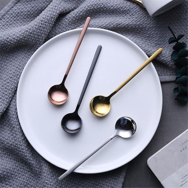 

spoons espresso gold plated stainless steel vogue mini teaspoons for coffee sugar dessert cake ice cream soup household