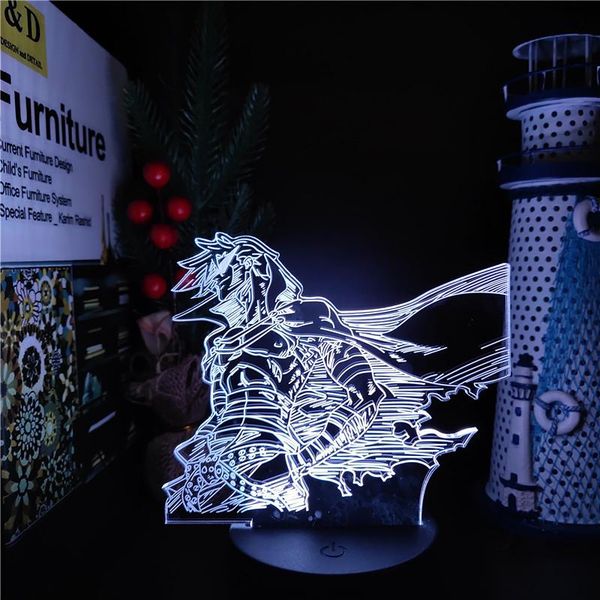 

night lights gurren lagann kamina anime 3d illusion lamp usb led light bedroom table decor kids birthday gifts manga gadget