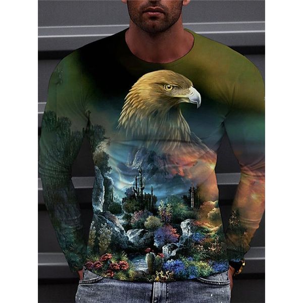 

cool eagle 3d printing graphic men's zipper hoodie visual impact party punk gothic round neck sweatshirt hoodie, Black