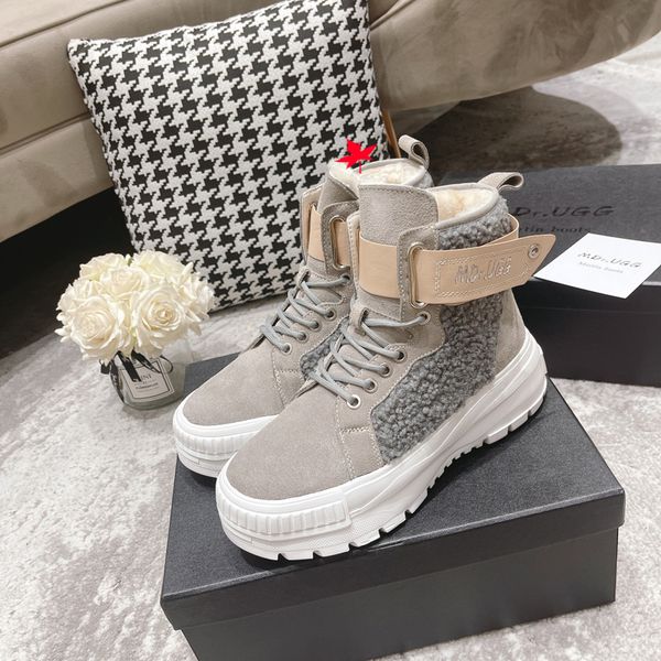

women martin boots casual booties snow drop flat ankle boot wool travel bootiess new fashion luxury womens winter boots with logo and box si, Black