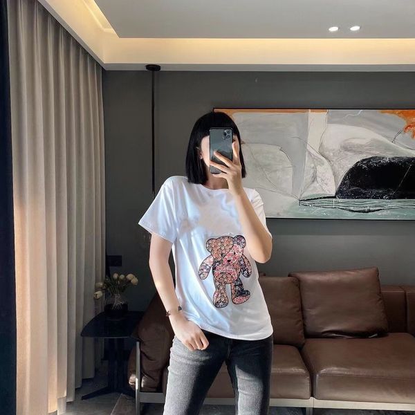

brand designer women's t-shirt casual letter print round neck loose short sleeves fashion t-shirts for men and women s-4xl, White