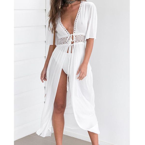 

women's swimwear swim dress beach wear women cover up summer bandage swimsuit see-through, White;black