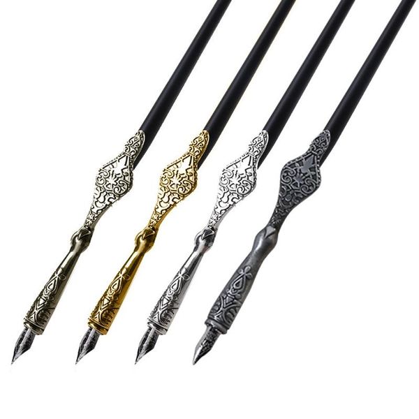 

metal carved craft script antique dip pen oblique calligraphy holder p82a fountain pens
