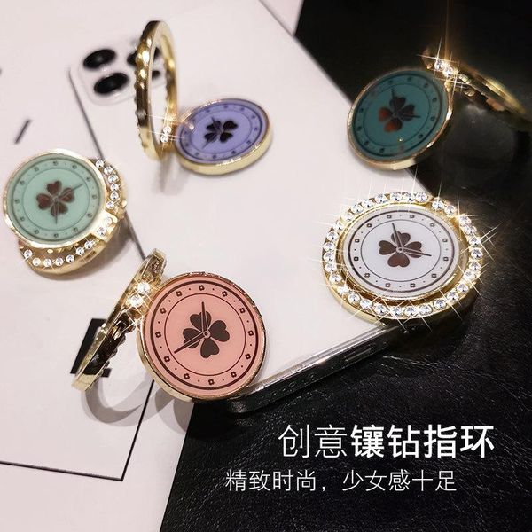 

cell phone mounts & holders mobile holder universal four-leaf clover finger ring for huawei mate40 pro telephone car bracket accessories