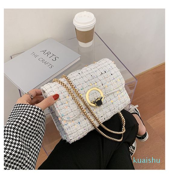 

2021 bag woolen hbp trendy new ins wild female messenger shoulder small chain rvmow