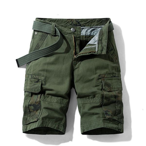 

men's pants summer casual fashion shorts loose five-point cotton camouflage outdoor overalls sfp3, Black