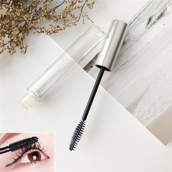 

1pc silver empty mascara tube eyelash cream vial liquid bottle container cap wuth plug cosmetic packaging makup tool storage bottles & jars