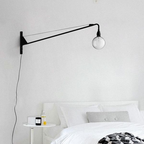 

wall lamp industrial french design suspension light luminaire jean prouve loft retro-wall lamp-aisle-long rod cantilever