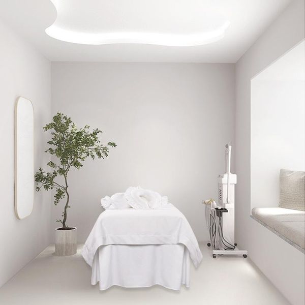 

bedding sets pure white 4pcs beauty salon massage spa thick bed linens sheets bedskirt pillowcase duvet cover set with insert
