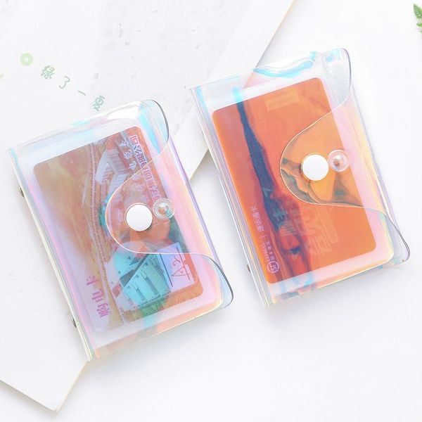

card holders 2021 fashion transparent laser symphony holder id access control protective case lady, Brown;gray