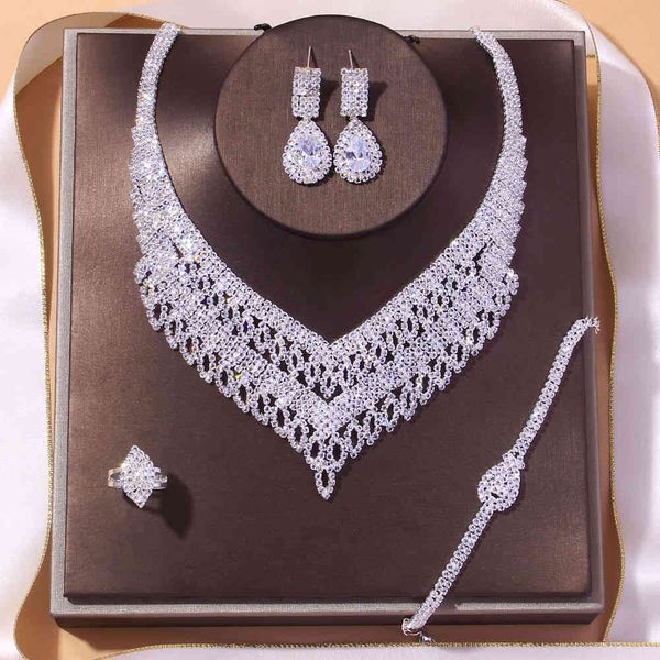 

jewelry set 2021 new fashion necklace bride jewelry hollow horse eye, Slivery;golden