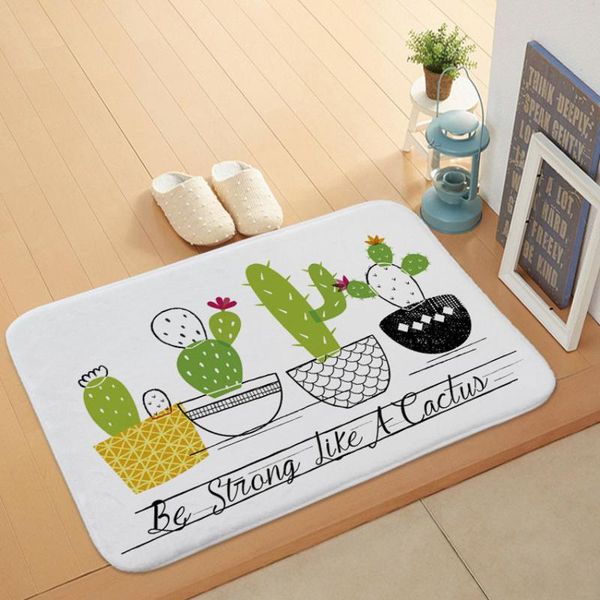 

carpets kitchen rugs doormat cactus plant carpet floor mat nordic anti-slip bathroom bath 40*60cm felpudo tapis de cuisine