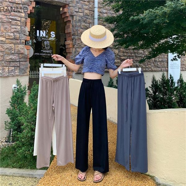 

women's pants & capris summer 2021 korean high waist, Black;white