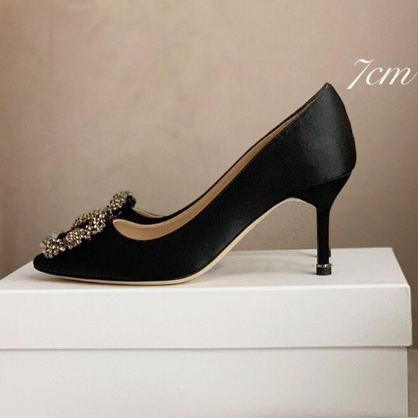 

women fashion rhinestone high heel sandals ladies brand designer sheepskin insole pumps shoes slingback heels 2021 dress, Black