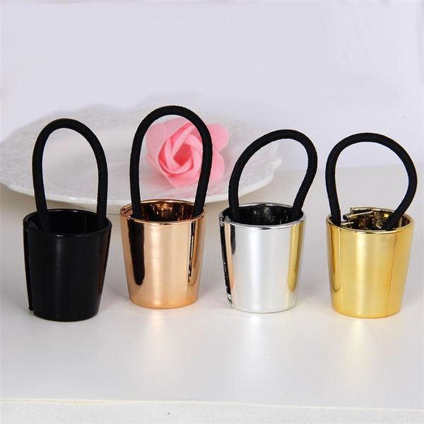 

hair accessories retro fashion women metal ponytail buckle punk holder round ring elastic hairband