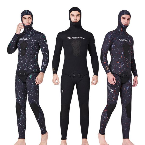 

swim wear 1.5/3/5/7mm neopren mÃ¤nner frauen neoprenanzÃ¼ge mit kapuze spaltbaren professionelle wÃ¤rme tauchen anzug wasser sport schnorchel