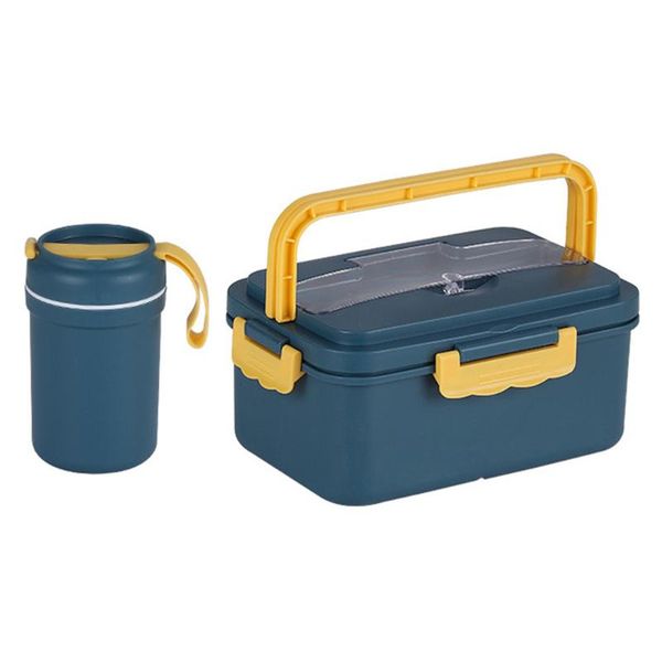 

dinnerware sets 1 set home bento box fresh-keep storage container (blue yellow)