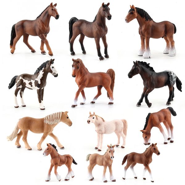 15 Stili Cavallo Animale Clydesdale Hanoverian Arab Shire Appaloosa Modelli Action Figure Collezione educativa Giocattoli Miniature Casa delle bambole