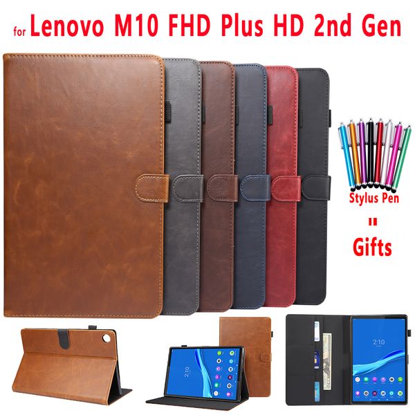 Премиум кожаный чехол для Lenovo M10 FHD PLUS HD 2nd GEN TB-X606X TB-X606F TB-X605 TB-X306X Smart Cover Flip Stand Tablet Funda