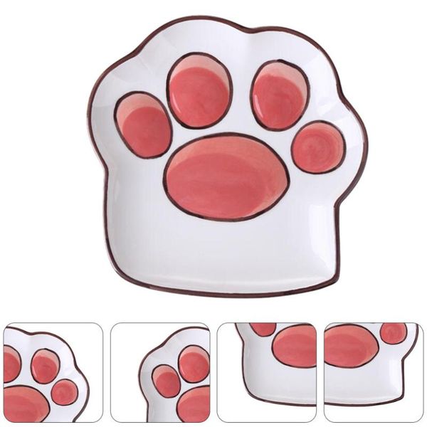 

1pc kitchen cartoon cat claw ceramic plate noodles soup dessert mugs