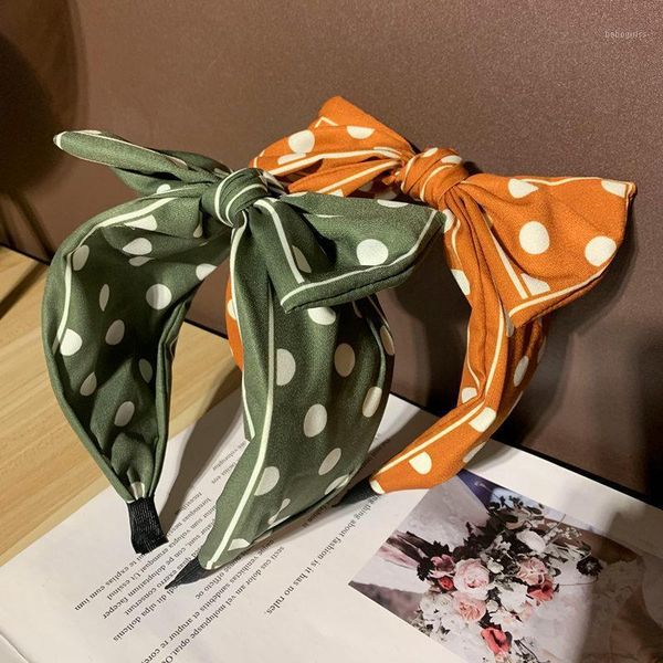 

hairpin oversized bow headband female high-end wide-brimmed fabric hair hole wild wave point pressure hairband1