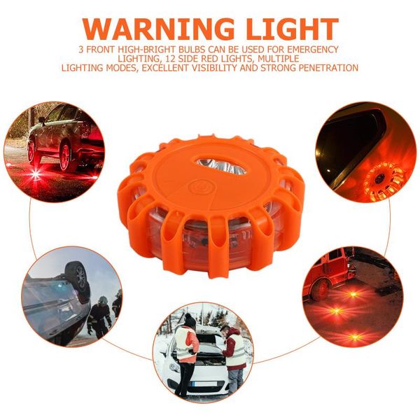 

working light led road flare flashing warning roadside emergency disc beacon lamp view mirror welcome puddle