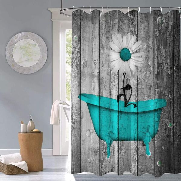 

shower curtains flower printed curtain waterproof bathroom with hooks polyester fabric bath decor