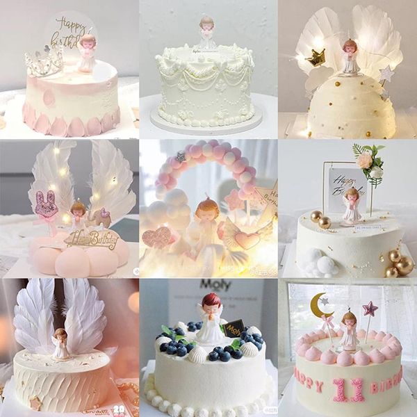 

other festive & party supplies 1pcs for wedding birthday cake decor angel feather wing flag ers kitchen tool accessories