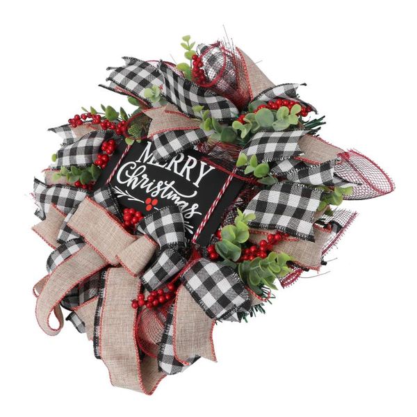 

1pc wreath lovely holiday festival simulation realistic red berry hanging pendant door ornament adornment garland bow for decorative flowers