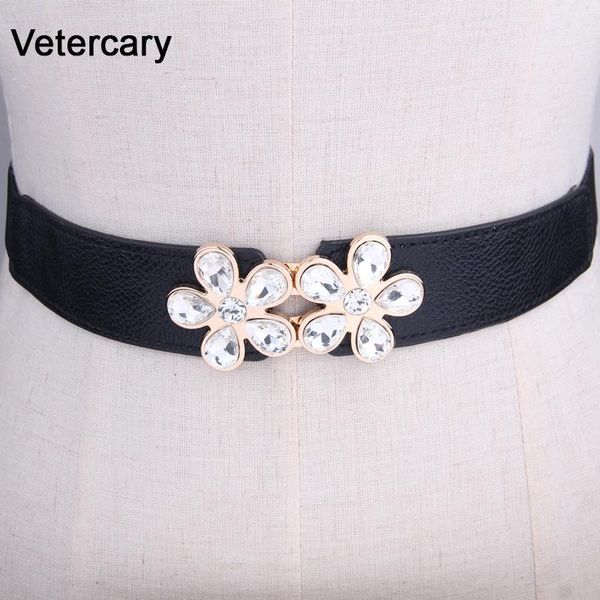 

belts women's crystal for dresses elastic stretch waistband luxury belt lady girls cummerbund fashion waist black, Black;brown