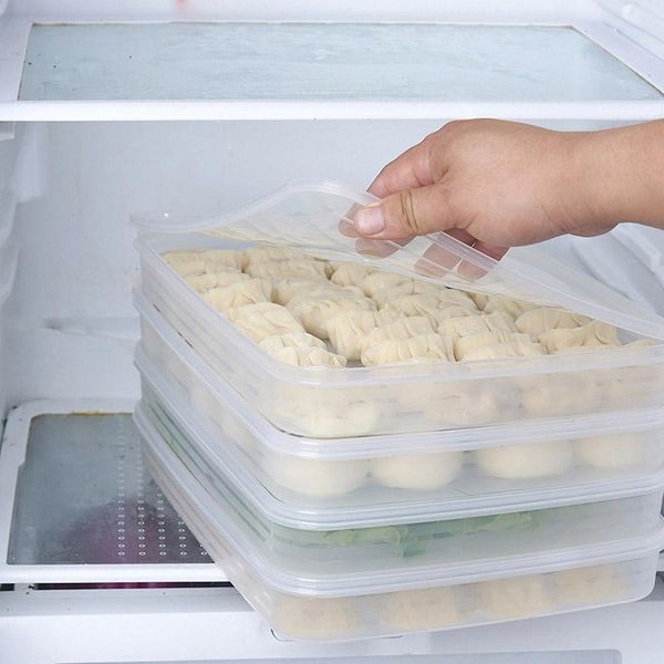 

storage bottles & jars refrigerator dumplings box with lid plastic er fridges space saver food organizer rack holder tray boxes bjstore