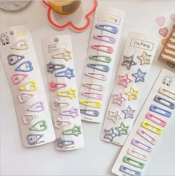 

snap hair clips cream color drop oil headdress cute bb clip metal barrettes women girl styling accessories, Slivery;white