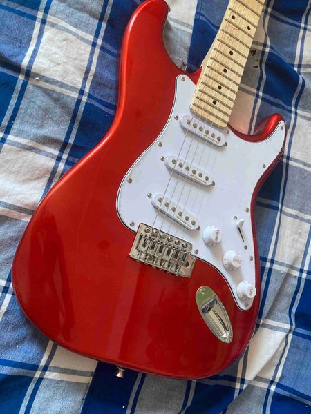 

stratocaste-r custom body 6 string red electric guitar in stock