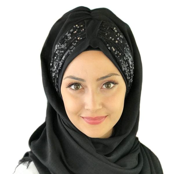 

ethnic clothing fashion islamic muslim hijab 2021 trend ready shawl hat buckle scarf chiffon sequin beret koton black bone, Red