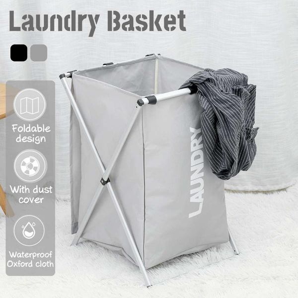 

x-shape collapsible foldable dirty clothes laundry basket organizer sorter washing dorm hamper storage bag oxford cloth & organization