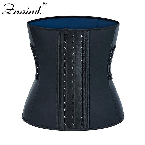 

women's shapers znaiml latex sports women waist cinchers corset shaper band body buckle three breasted + detachable slimming be, Black;white